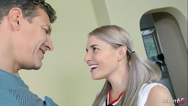 flexible blonde small tits teen cheerleader talk to hard fuck by step dad before massive facial cumshot