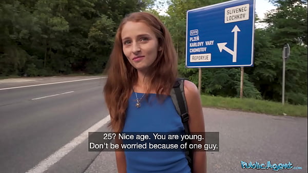 public agent hitchhiking redhead loves my big dick